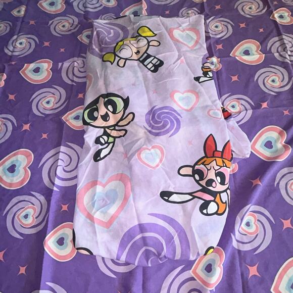 2 Vintage Y2K Cartoon Network Powerpuff Girls Full BED Flat & Twin Fitted Sheet - Picture 1 of 6